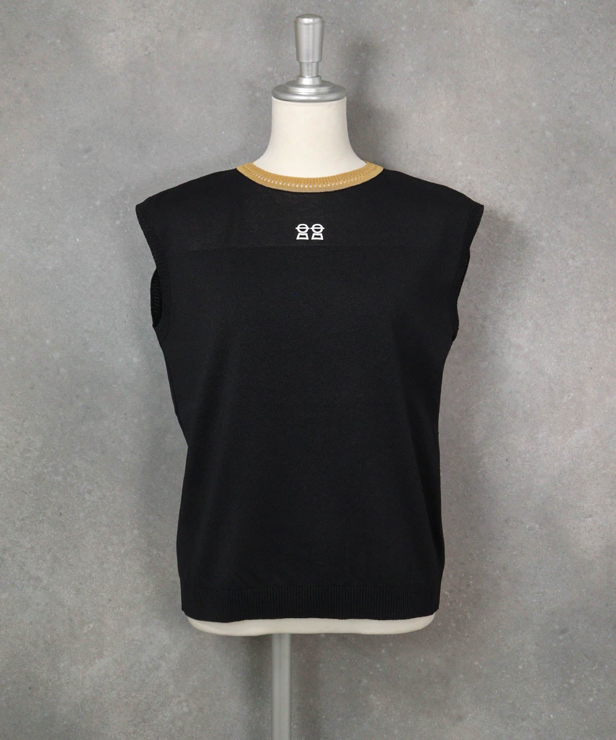 和紙コットン混ノースリプルオーバー（ブラック）前