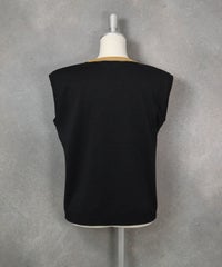 和紙コットン混ノースリプルオーバー（ブラック）後ろ