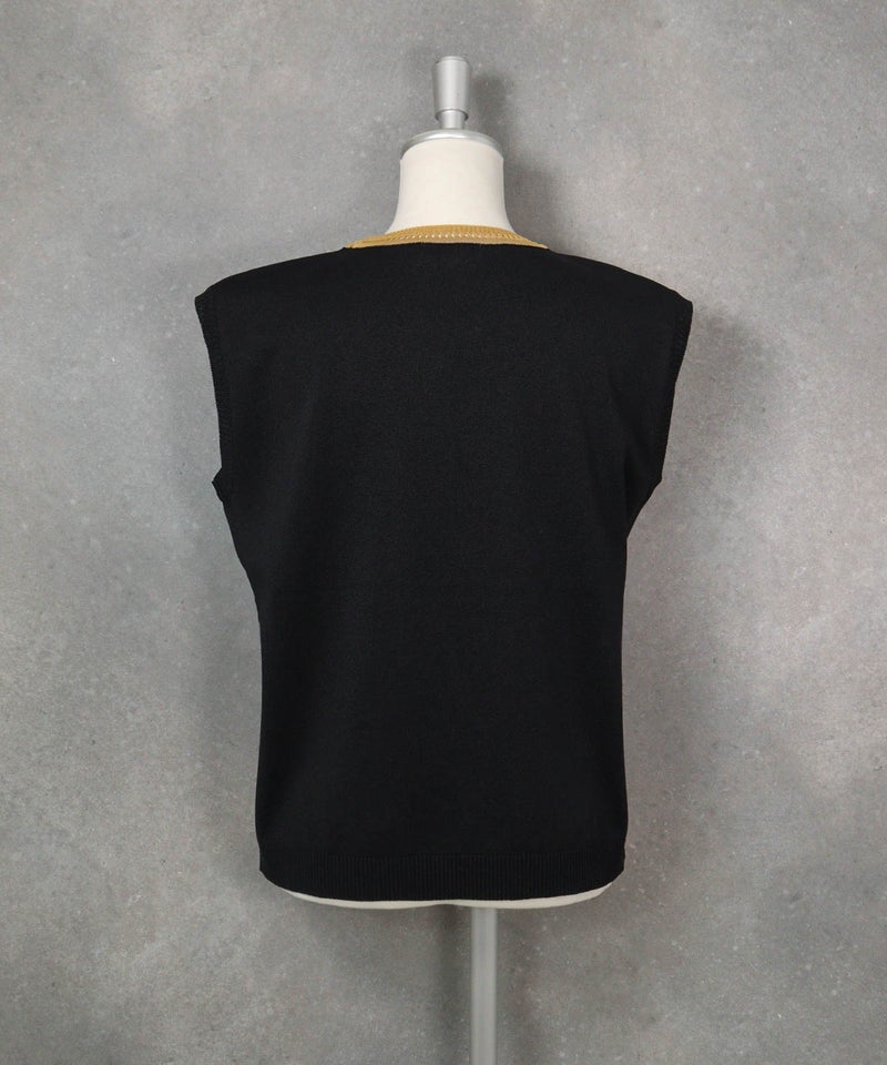 和紙コットン混ノースリプルオーバー（ブラック）後ろ