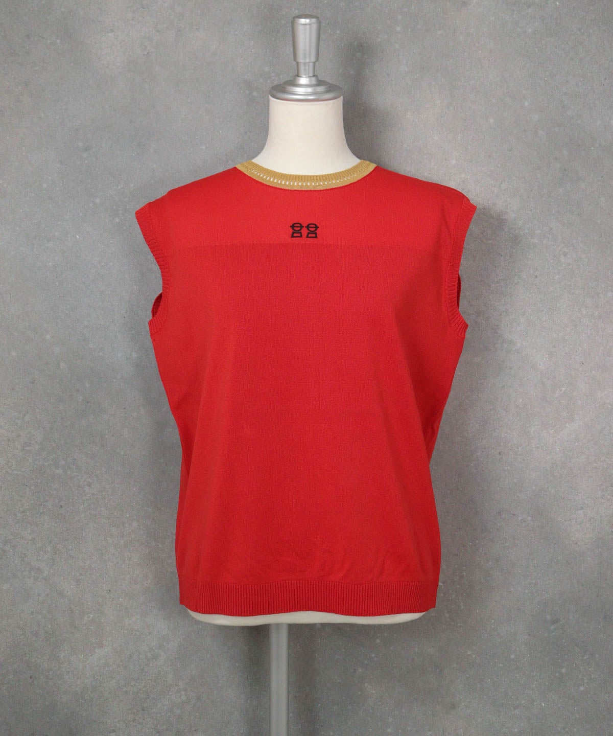 和紙コットン混ノースリプルオーバー（レッド）前