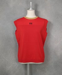 和紙コットン混ノースリプルオーバー（レッド）前