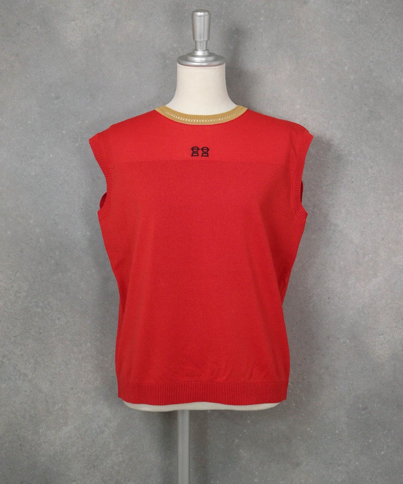 和紙コットン混ノースリプルオーバー（レッド）前