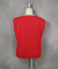 和紙コットン混ノースリプルオーバー（レッド）後ろ