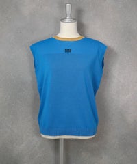 和紙コットン混ノースリプルオーバー（ブルー）前