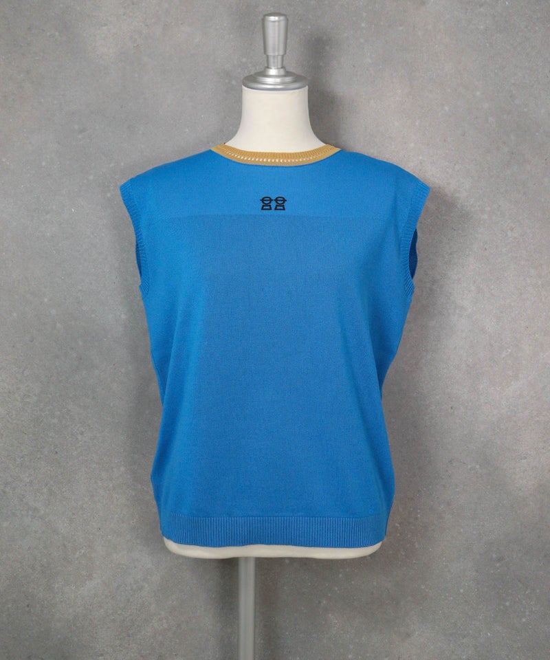 和紙コットン混ノースリプルオーバー（ブルー）前