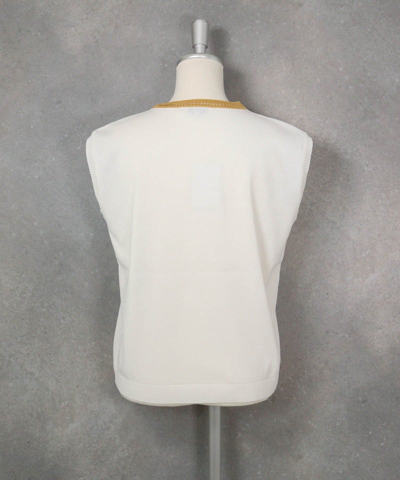 和紙コットン混ノースリプルオーバー（ホワイト）後ろ