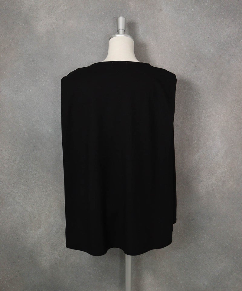 UV冷感タックノースリプルオーバー（ブラック×マルチ）後ろ