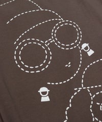 ステッチ調ピコイラストプリント（ブラウン）