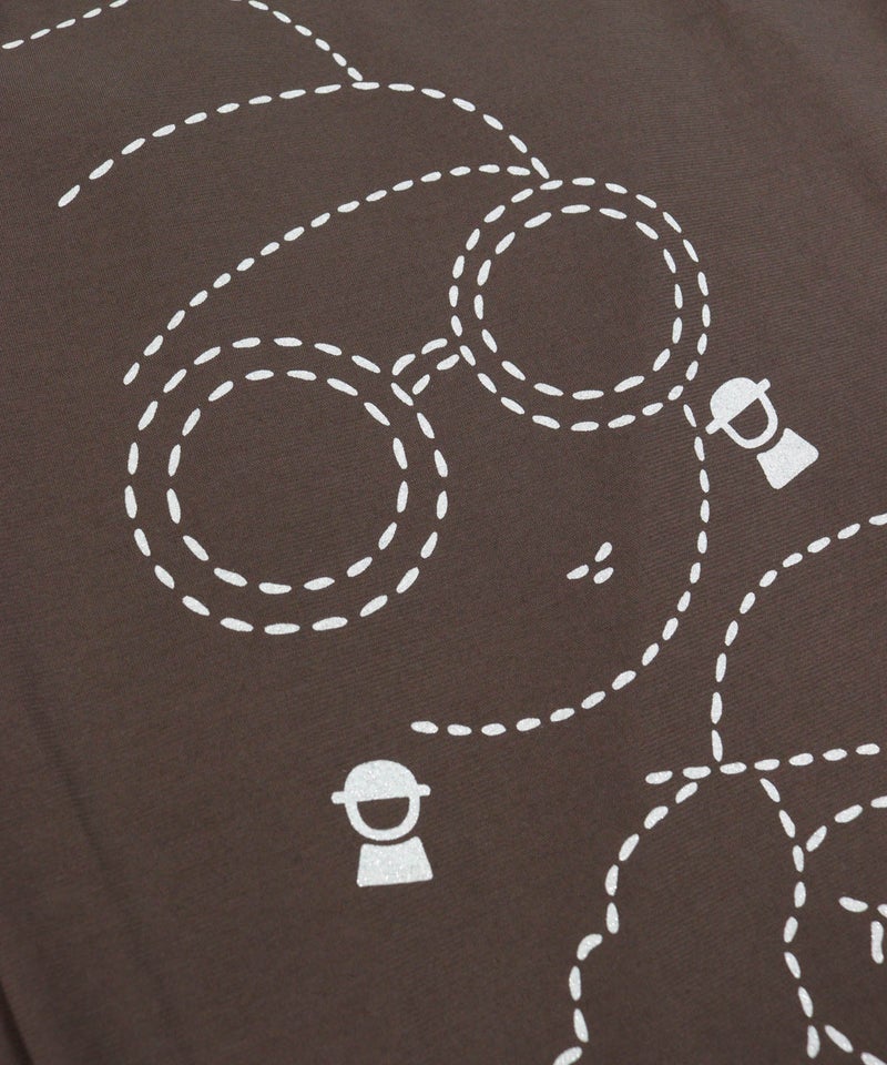 ステッチ調ピコイラストプリント（ブラウン）