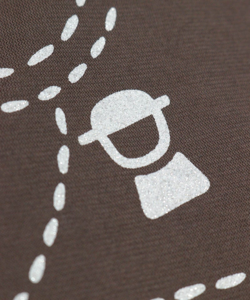 ステッチ調ピコイラストプリント（ブラウン）