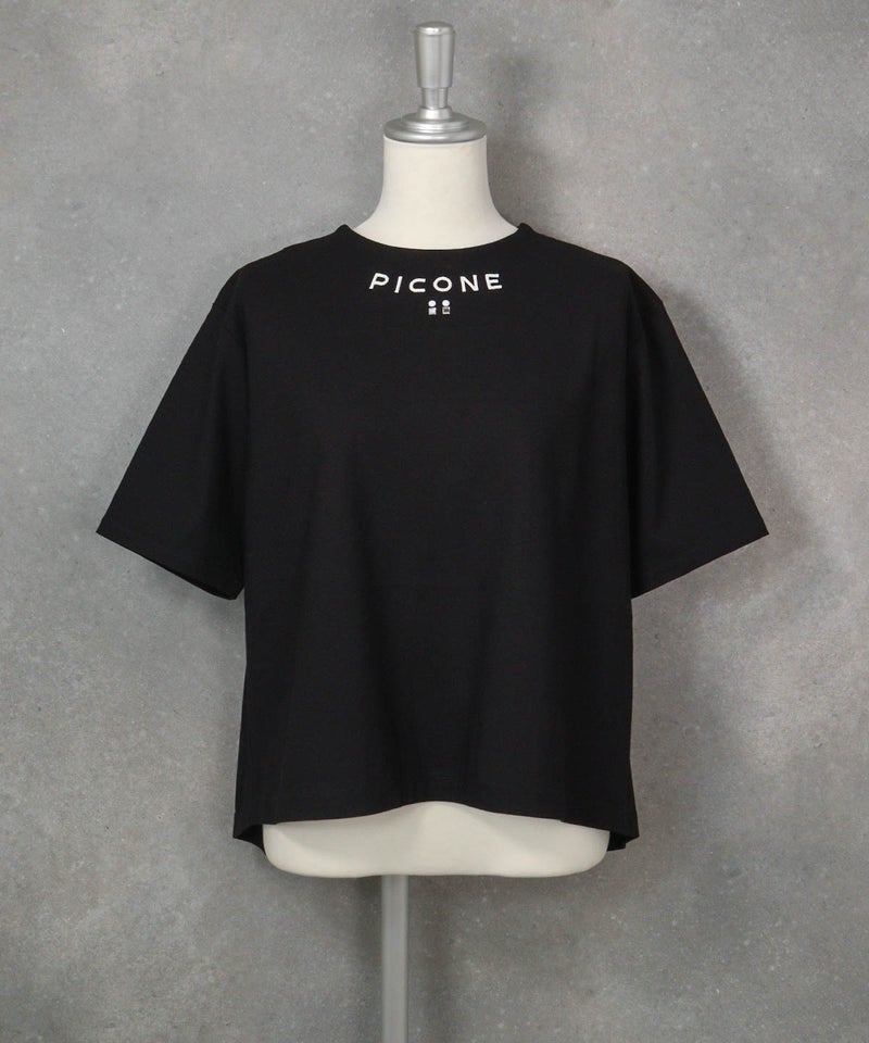 立体刺繍UV冷感プルオーバー（ブラック）前