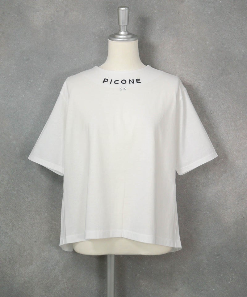 立体刺繍UV冷感プルオーバー（ホワイト）前