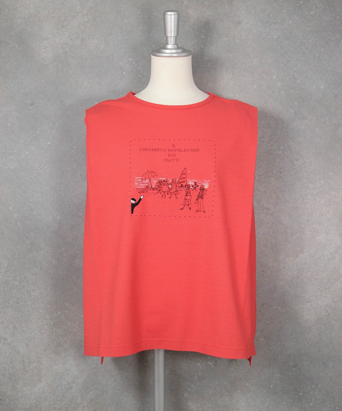 UV冷感ボックスノースリプルオーバー(オレンジ)前