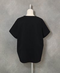 コットン100％UV冷感刺繍プルオーバー(ブラック)後ろ