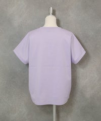 コットン100％UV冷感刺繍プルオーバー(ライトパープル)後ろ