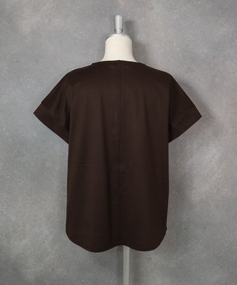 コットン100％刺繍冷感プルオーバー（ブラウン）後ろ