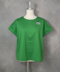 コットン100％刺繍冷感プルオーバー（グリーン）前