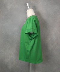 コットン100％刺繍冷感プルオーバー（グリーン）横