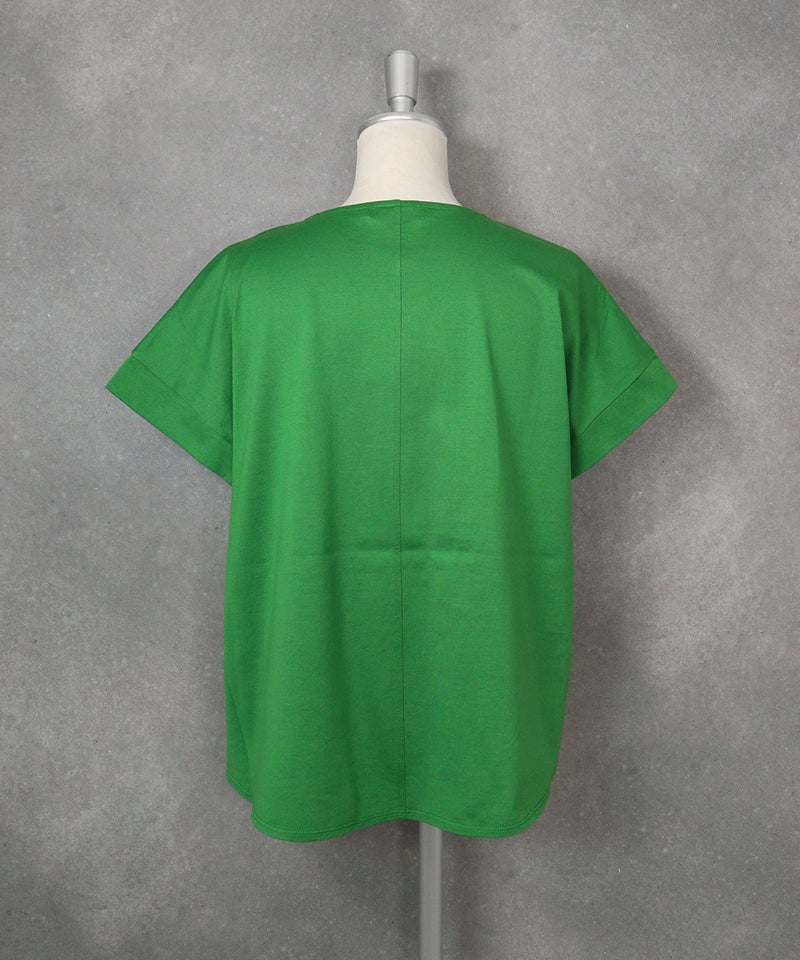 コットン100％刺繍冷感プルオーバー（グリーン）後ろ