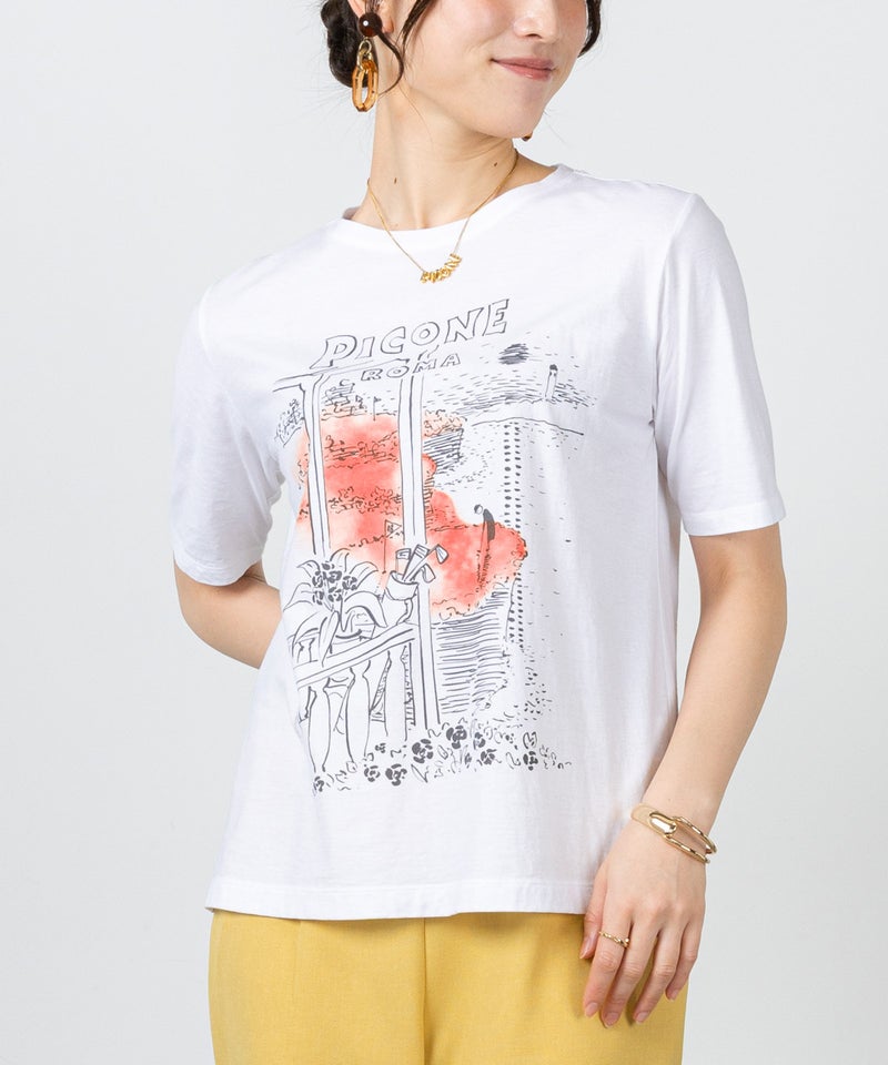 モデル着用画像（ホワイト×オレンジ）