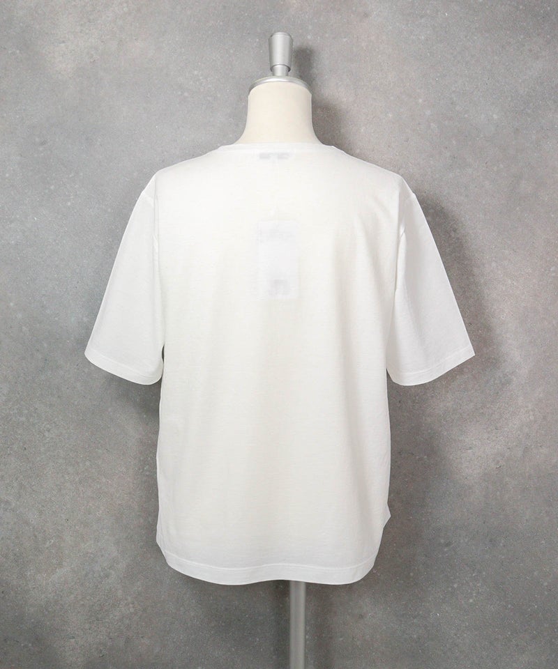 コットン100％冷感プリントプルオーバー（ホワイト×オレンジ）後ろ