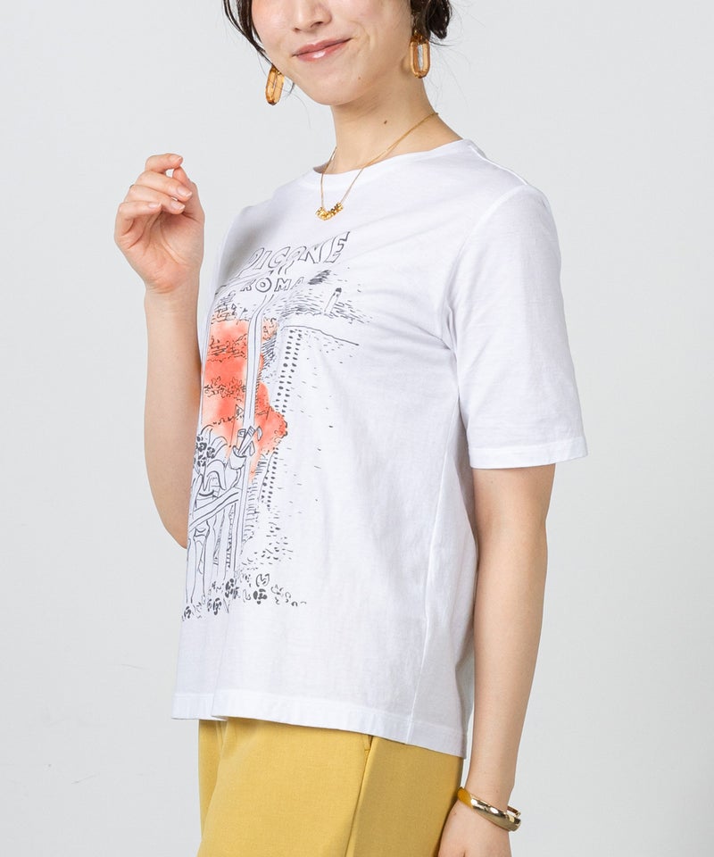 モデル着用画像（ホワイト×オレンジ）