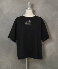 コットン100％ラメ刺繍プルオーバー(ブラック)前