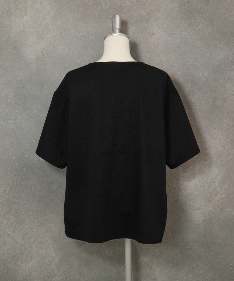 コットン100％ラメ刺繍プルオーバー(ブラック)後ろ