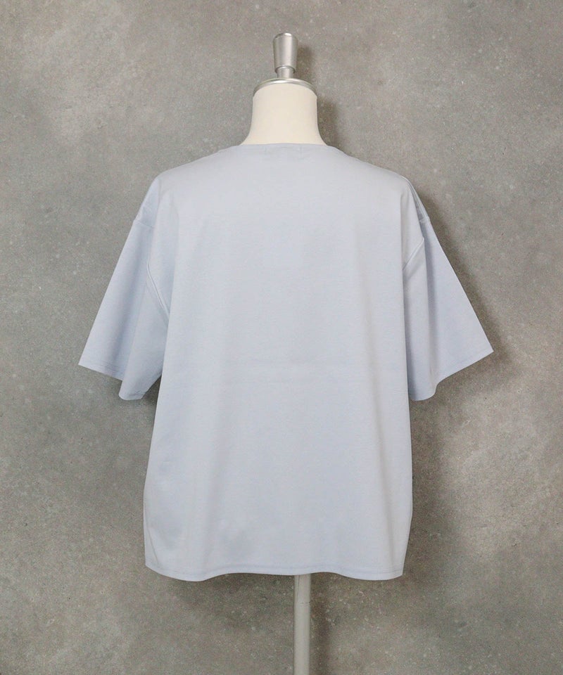 コットン100％ラメ刺繍プルオーバー(ライトブルー)後ろ