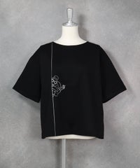 コットン100％プリント冷感プルオーバー（ブラック）前