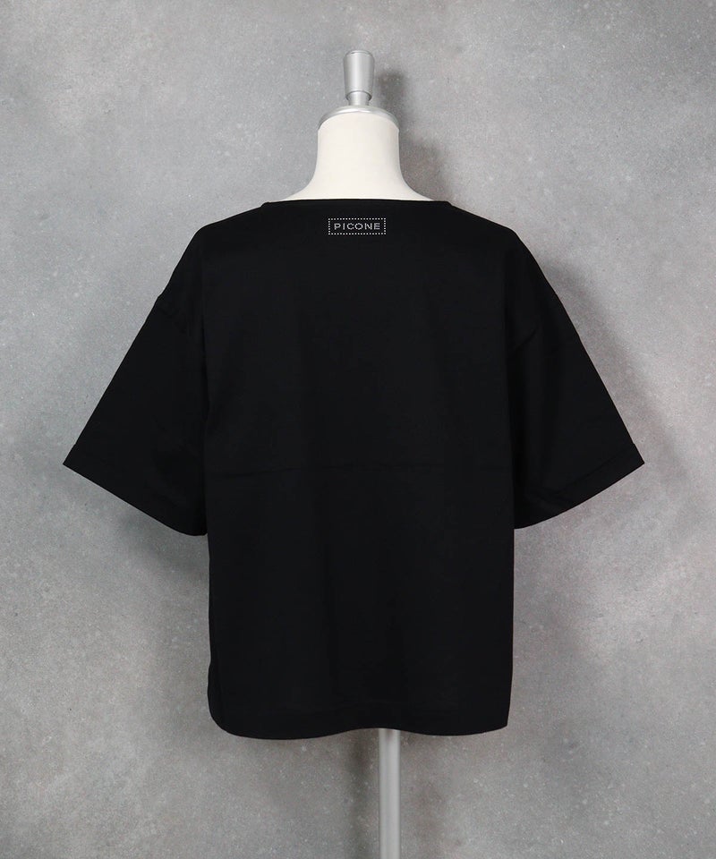 コットン100％プリント冷感プルオーバー（ブラック）後ろ