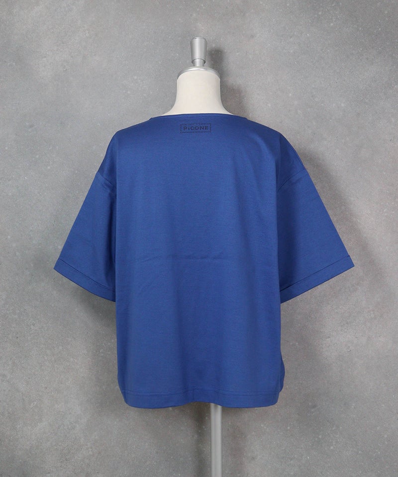 コットン100％プリント冷感プルオーバー（ブルー）後ろ