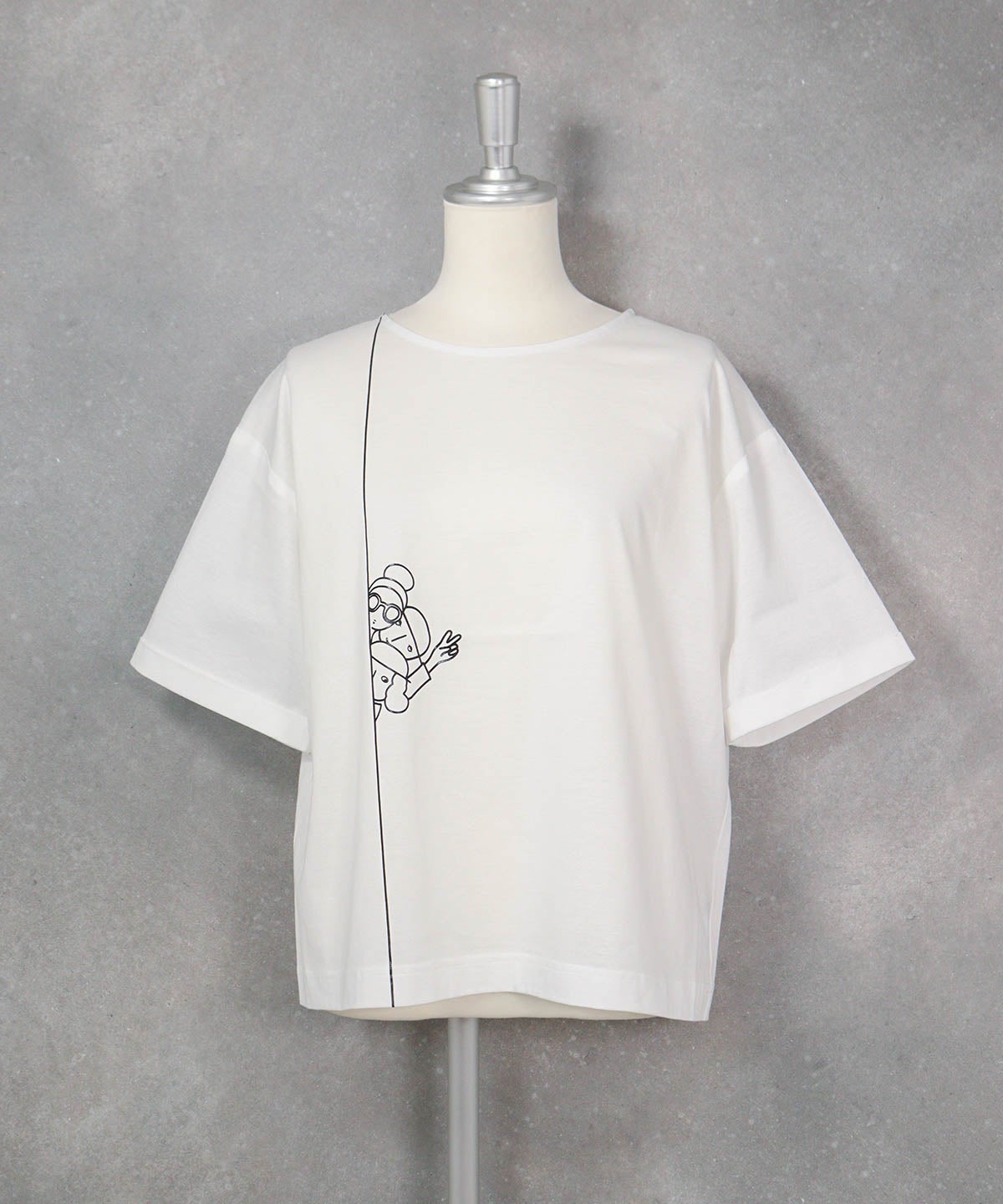 コットン100％プリント冷感プルオーバー（ホワイト）前