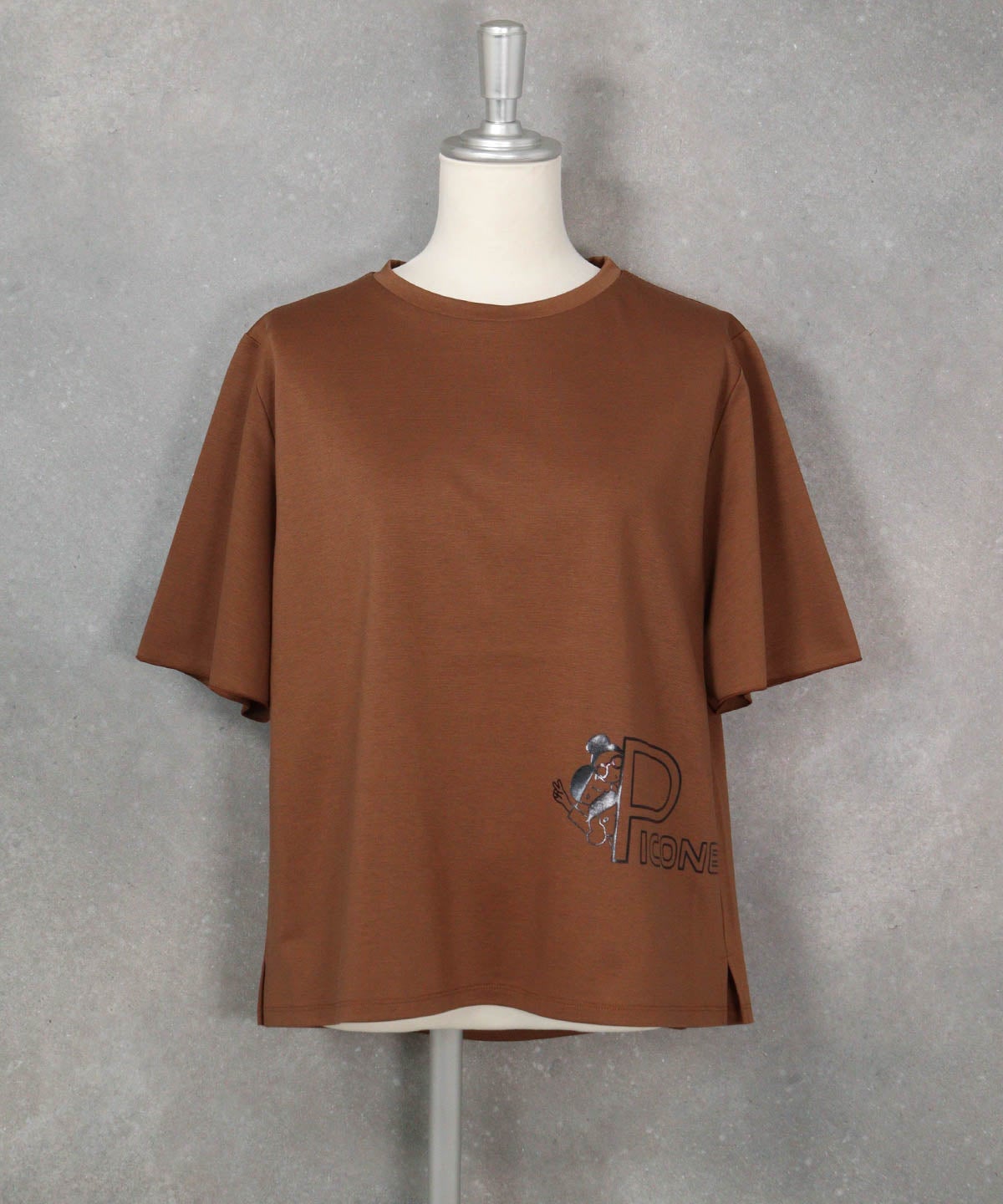 UV冷感プリントプルオーバー（ブラウン）前