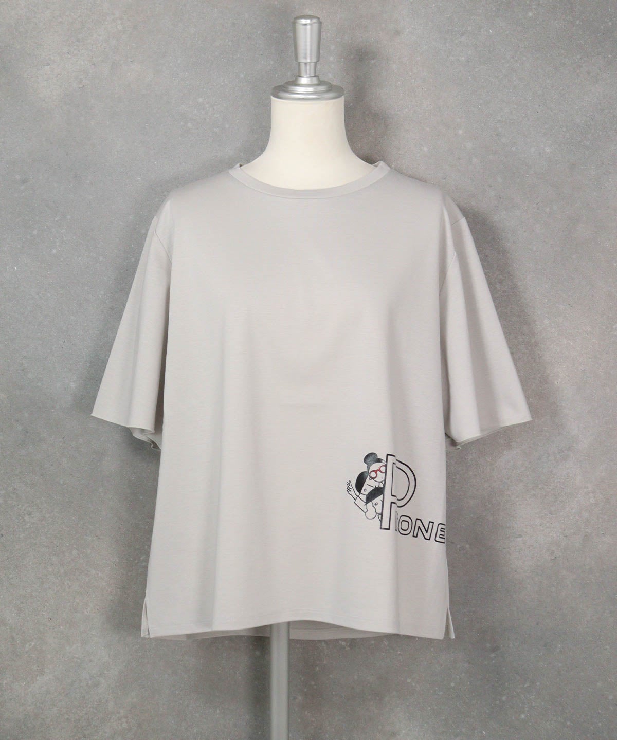 UV冷感プリントプルオーバー（ライトグレー）前