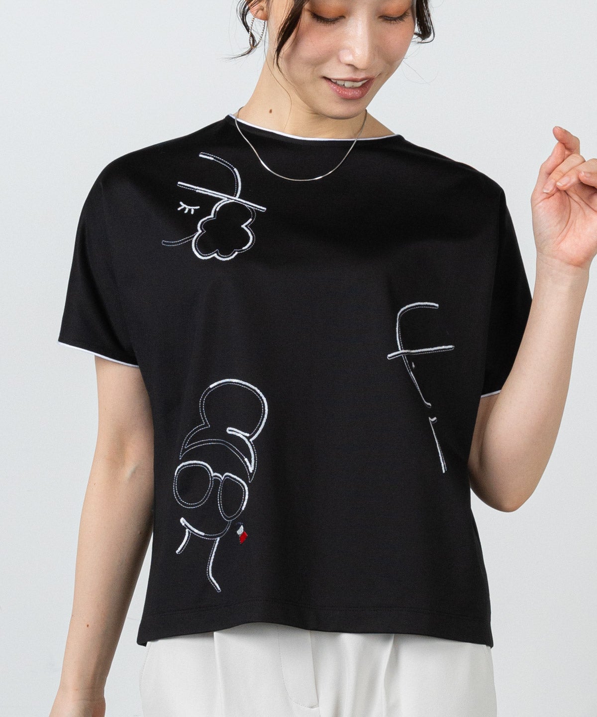 極美品♪ピッコーネ コットン混スパンコール刺繍Tシャツ カットソー 近年モデル スパンコール刺繍UV冷感プルオーバー|スタジオピッコーネ - ゴルフ