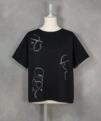 スパンコール刺繍UV冷感プルオーバー（ブラック）前