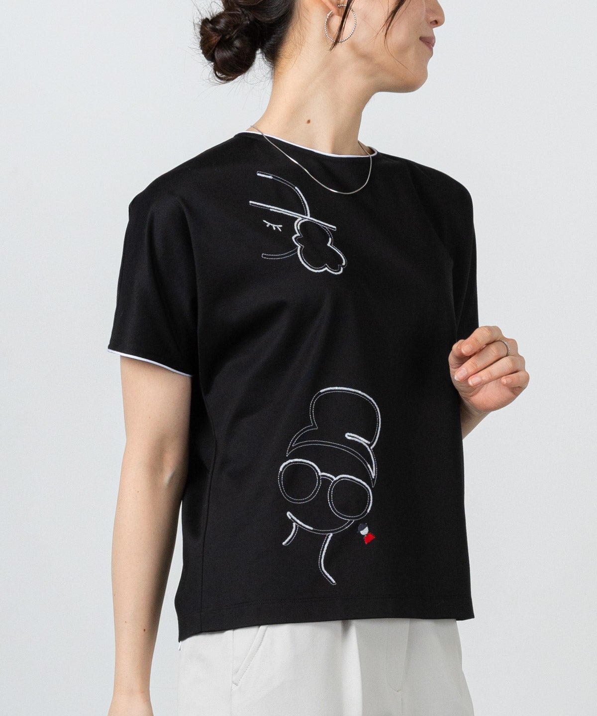 極美品♪ピッコーネ コットン混スパンコール刺繍Tシャツ カットソー 近年モデル スパンコール刺繍UV冷感プルオーバー|スタジオピッコーネ - ゴルフ