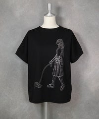 箔プリント冷感プルオーバー（ブラック）前