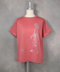 箔プリント冷感プルオーバー（ピンク）前