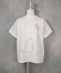 箔プリント冷感プルオーバー（ホワイト）前