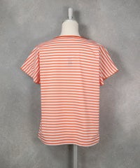 コットン100％ボーダー冷感プルオーバー（オレンジ）後ろ