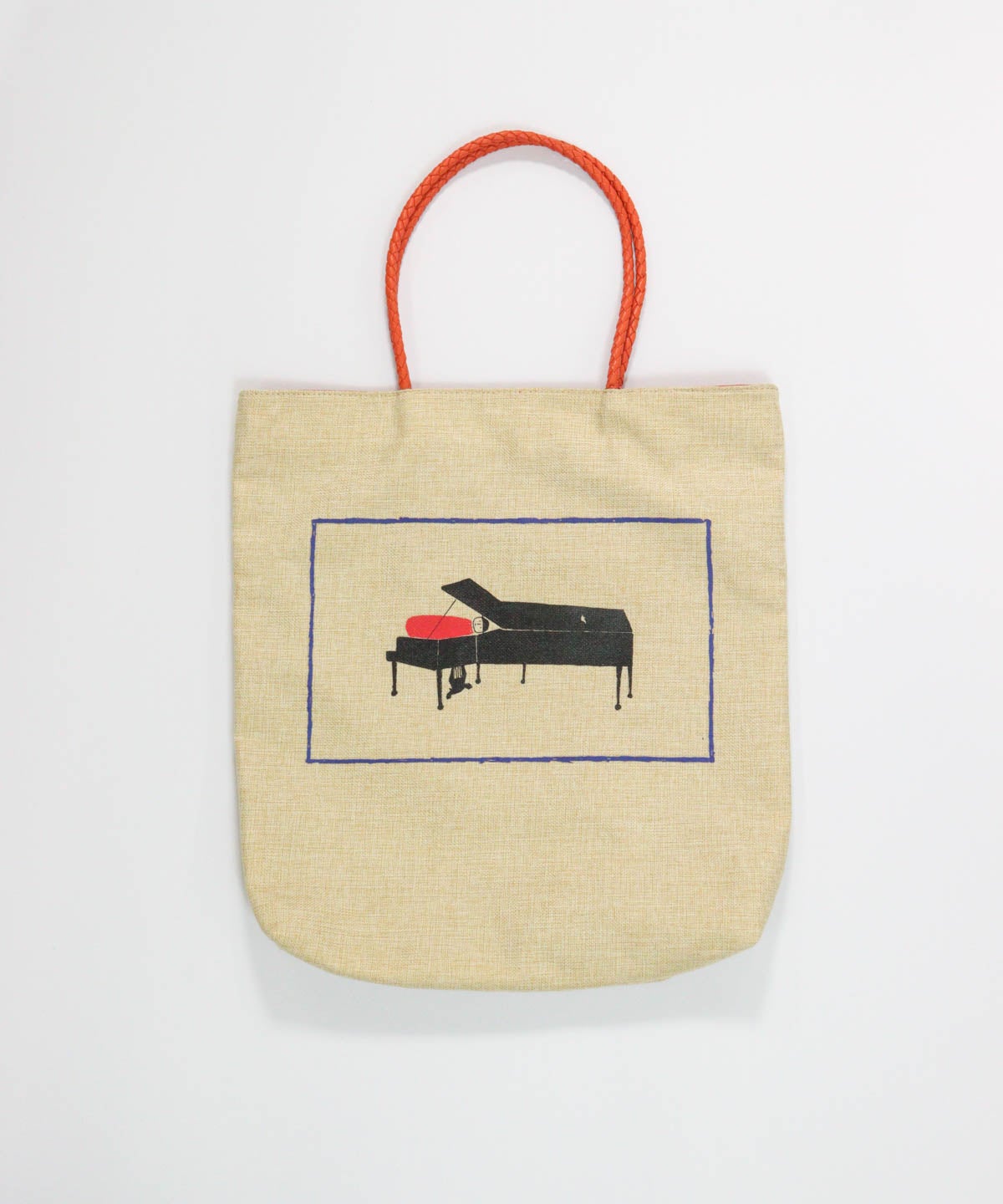 ペーパー風イラストトートバッグ(オレンジ)前