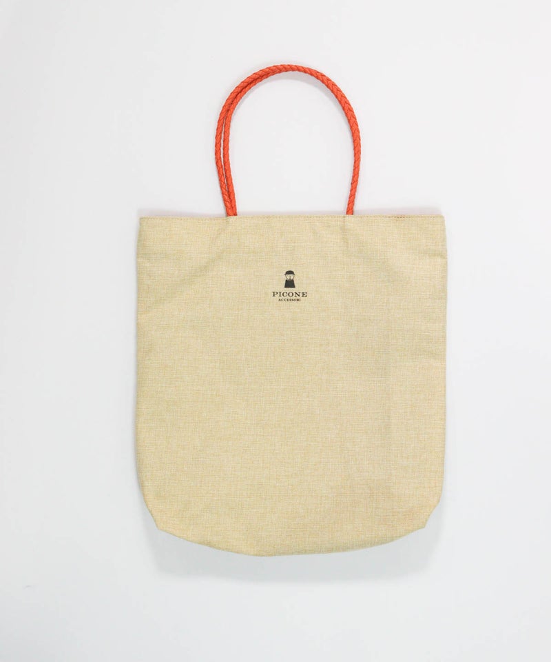 ペーパー風イラストトートバッグ(オレンジ)後ろ