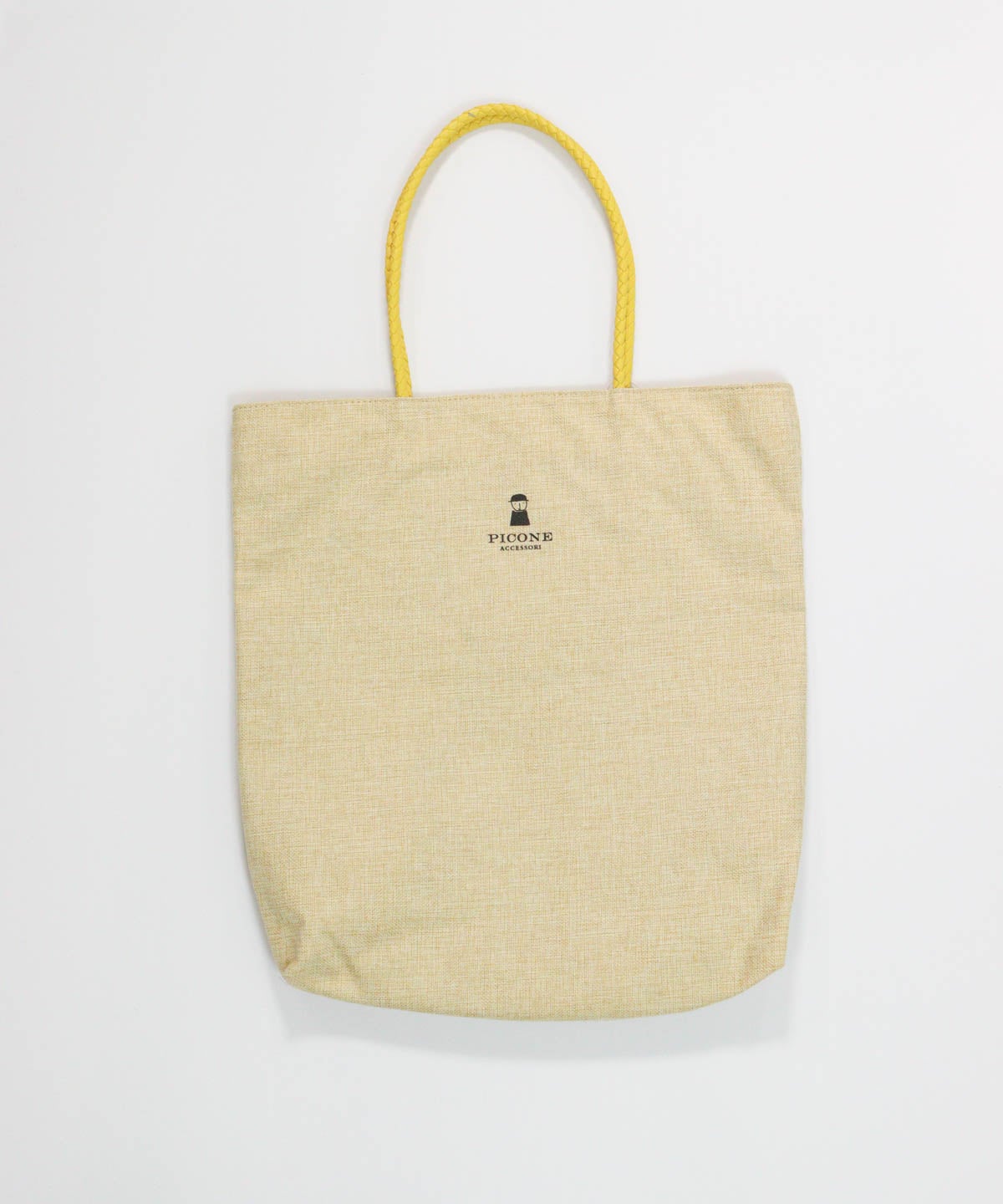 ペーパー風イラストトートバッグ(イエロー)後ろ