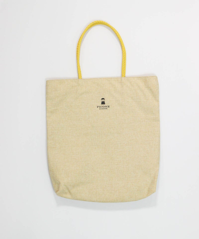 ペーパー風イラストトートバッグ(イエロー)後ろ