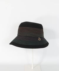 コットン100％カラーステッチハット(ブラック)