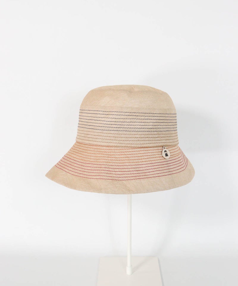 コットン100％カラーステッチハット(ベージュ)