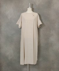 シャンブレーワンピース(ベージュ)前