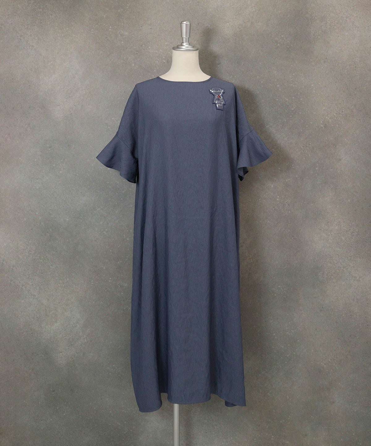 シャンブレーワンピース(ブルー)前